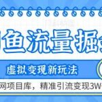 闲鱼流量掘金-虚拟变现新玩法配合全网项目库,精准引流变现3W+【揭秘】-我创创业-副业网-网络创业-资源分享-网课资源-学习教程-学知识-自媒体-抖音-视频号-小红书-网络项目,赚钱软件,副业,兼职,学生赚,挂机赚-我创创业-副业网-5ccy.cn