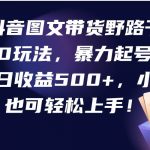 (9790期)抖音图文带货野路子2.0玩法,暴力起号,单日收益500+,小白也可轻松上手!-我创创业-副业网-网络创业-资源分享-网课资源-学习教程-学知识-自媒体-抖音-视频号-小红书-网络项目,赚钱软件,副业,兼职,学生赚,挂机赚-我创创业-副业网-5ccy.cn