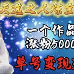 (9693期)天选之人炼金项目,一个作品涨粉5000+,单号变现3.6w-我创创业-副业网-网络创业-资源分享-网课资源-学习教程-学知识-自媒体-抖音-视频号-小红书-网络项目,赚钱软件,副业,兼职,学生赚,挂机赚-我创创业-副业网-5ccy.cn