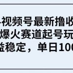 （9651期） 2024视频号最新撸收益技术，爆火赛道起号玩法，收益稳定，单日1000+-我创创业-副业网-网络创业-资源分享-网课资源-学习教程-学知识-自媒体-抖音-视频号-小红书-网络项目,赚钱软件,副业,兼职,学生赚,挂机赚-我创创业-副业网-5ccy.cn