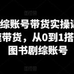 图书剧综账号带货实操课，0基础极速带货，从0到1搭建一个图书剧综账号-我创创业-副业网-网络创业-资源分享-网课资源-学习教程-学知识-自媒体-抖音-视频号-小红书-网络项目,赚钱软件,副业,兼职,学生赚,挂机赚-我创创业-副业网-5ccy.cn