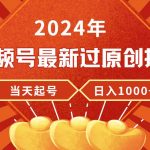 （9565期）2024年视频号最新过原创技术，当天起号，收入稳定，日入1000+-我创创业-副业网-网络创业-资源分享-网课资源-学习教程-学知识-自媒体-抖音-视频号-小红书-网络项目,赚钱软件,副业,兼职,学生赚,挂机赚-我创创业-副业网-5ccy.cn