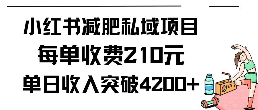 （9466期）小红书减肥私域项目每单收费210元单日成交20单，最高日入4200+-我创创业-副业网-网络创业-资源分享-网课资源-学习教程-学知识-自媒体-抖音-视频号-小红书-网络项目,赚钱软件,副业,兼职,学生赚,挂机赚-我创创业-副业网-5ccy.cn