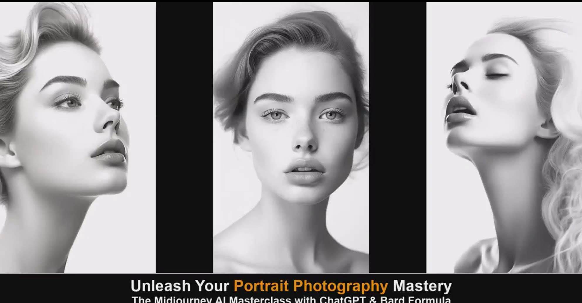 (9312期)Midjourney v5 ChatGPT 和 Bard AI人工智能人像摄影大师班-15节-中英字幕