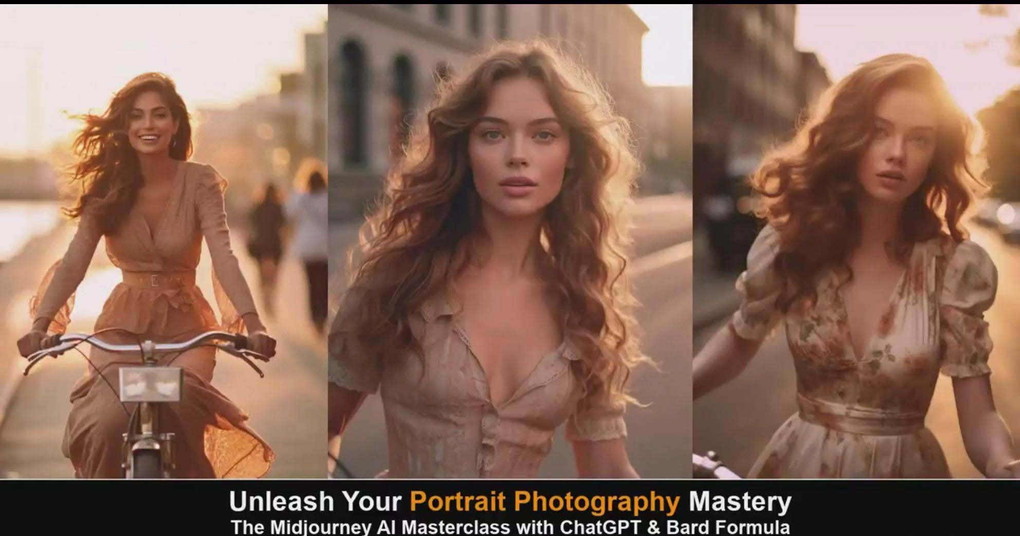 (9312期)Midjourney v5 ChatGPT 和 Bard AI人工智能人像摄影大师班-15节-中英字幕