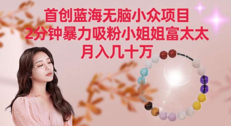 首创蓝海无脑小众项目，2分钟暴力吸粉小姐姐富太太，月入几十万【揭秘】-我创创业-副业网-网络创业-资源分享-网课资源-学习教程-学知识-自媒体-抖音-视频号-小红书-网络项目,赚钱软件,副业,兼职,学生赚,挂机赚-我创创业-副业网-5ccy.cn