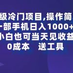（9291期）超级冷门项目,操作简单，一部手机轻松日入1000+，小白也可当天看见收益-我创创业-副业网-网络创业-资源分享-网课资源-学习教程-学知识-自媒体-抖音-视频号-小红书-网络项目,赚钱软件,副业,兼职,学生赚,挂机赚-我创创业-副业网-5ccy.cn