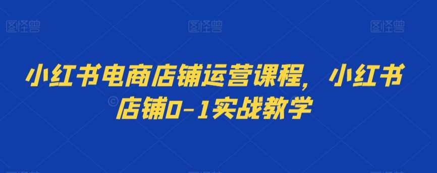 小红书电商店铺运营课程，小红书店铺0-1实战教学-我创创业-副业网-网络创业-资源分享-网课资源-学习教程-学知识-自媒体-抖音-视频号-小红书-网络项目,赚钱软件,副业,兼职,学生赚,挂机赚-我创创业-副业网-5ccy.cn