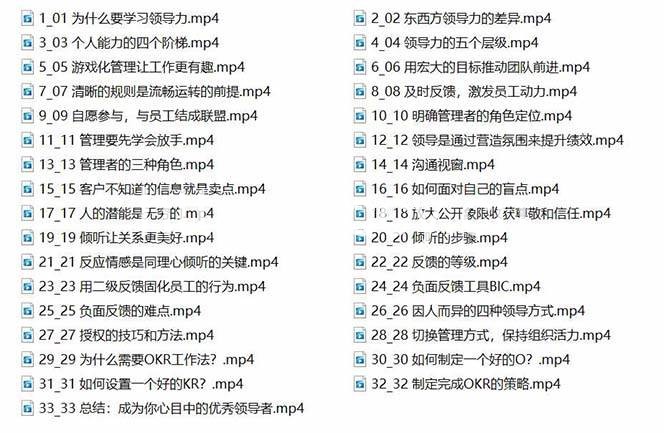 （9124期）管理者必学的领导力课：教你解决团队沟通和激励难题（33节课）
