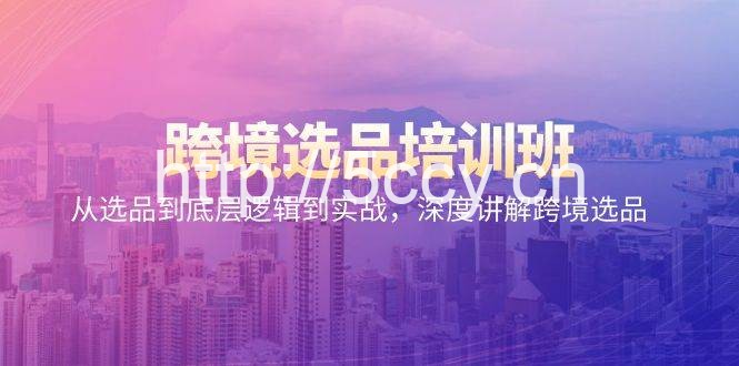(9143期)跨境选品培训班:从选品到底层逻辑到实战,深度讲解跨境选品