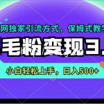 (9116期)羊毛粉变现3.0 全网独家引流方式,小白轻松上手,日入500+-我创创业-副业网-网络创业-资源分享-网课资源-学习教程-学知识-自媒体-抖音-视频号-小红书-网络项目,赚钱软件,副业,兼职,学生赚,挂机赚-我创创业-副业网-5ccy.cn