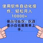 (9110期)使用软件自动化操作,轻松月入10000+,保姆级教程,就算是小白也能简单上手-我创创业-副业网-网络创业-资源分享-网课资源-学习教程-学知识-自媒体-抖音-视频号-小红书-网络项目,赚钱软件,副业,兼职,学生赚,挂机赚-我创创业-副业网-5ccy.cn