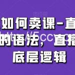 教你如何卖课-直播间卖课的语法,直播卖课底层逻辑-我创创业-副业网-网络创业-资源分享-网课资源-学习教程-学知识-自媒体-抖音-视频号-小红书-网络项目,赚钱软件,副业,兼职,学生赚,挂机赚-我创创业-副业网-5ccy.cn