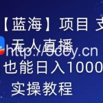 （9084期）2024年【蓝海】项目 支付宝无人直播 小白也能日入1000+ 实操教程-我创创业-副业网-网络创业-资源分享-网课资源-学习教程-学知识-自媒体-抖音-视频号-小红书-网络项目,赚钱软件,副业,兼职,学生赚,挂机赚-我创创业-副业网-5ccy.cn