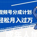 小白逆袭视频号分成计划红利期简创业让你轻松月入过万!-我创创业-副业网-网络创业-资源分享-网课资源-学习教程-学知识-自媒体-抖音-视频号-小红书-网络项目,赚钱软件,副业,兼职,学生赚,挂机赚-我创创业-副业网-5ccy.cn