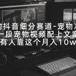 (9077期)冷门的抖音细分赛道-宠物冷知识,一段宠物视频配上文案,有人靠这个月入10w-我创创业-副业网-网络创业-资源分享-网课资源-学习教程-学知识-自媒体-抖音-视频号-小红书-网络项目,赚钱软件,副业,兼职,学生赚,挂机赚-我创创业-副业网-5ccy.cn