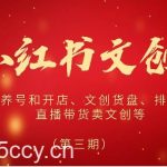 2024小红书文创（第三期）小红书养号和开店、文创货盘、排名优化、直播带货卖文创等-我创创业-副业网-网络创业-资源分享-网课资源-学习教程-学知识-自媒体-抖音-视频号-小红书-网络项目,赚钱软件,副业,兼职,学生赚,挂机赚-我创创业-副业网-5ccy.cn