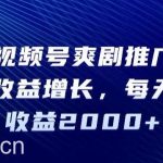 2024视频号爽剧推广，肉眼可见的收益增长，每天几分钟收益2000+【揭秘】-我创创业-副业网-网络创业-资源分享-网课资源-学习教程-学知识-自媒体-抖音-视频号-小红书-网络项目,赚钱软件,副业,兼职,学生赚,挂机赚-我创创业-副业网-5ccy.cn