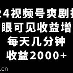 （9028期）2024视频号爽剧推广，肉眼可见的收益增长，每天几分钟收益2000+-我创创业-副业网-网络创业-资源分享-网课资源-学习教程-学知识-自媒体-抖音-视频号-小红书-网络项目,赚钱软件,副业,兼职,学生赚,挂机赚-我创创业-副业网-5ccy.cn