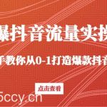 引爆抖音流量实操课，手把手教你从0-1打造爆款抖音账号（27节课）-我创创业-副业网-网络创业-资源分享-网课资源-学习教程-学知识-自媒体-抖音-视频号-小红书-网络项目,赚钱软件,副业,兼职,学生赚,挂机赚-我创创业-副业网-5ccy.cn