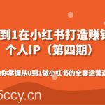 从0到1在小红书打造赚钱的个人IP(第四期)帮助你掌握做小红书的全套运营逻辑-我创创业-副业网-网络创业-资源分享-网课资源-学习教程-学知识-自媒体-抖音-视频号-小红书-网络项目,赚钱软件,副业,兼职,学生赚,挂机赚-我创创业-副业网-5ccy.cn