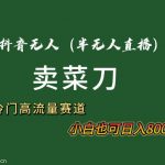 （8902期）抖音无人（半无人）直播卖菜刀日入800+！冷门品流量大，全套教程+软件！-我创创业-副业网-网络创业-资源分享-网课资源-学习教程-学知识-自媒体-抖音-视频号-小红书-网络项目,赚钱软件,副业,兼职,学生赚,挂机赚-我创创业-副业网-5ccy.cn