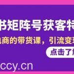 （8909期）小红书-矩阵号获客特训营-第10期，小红书电商的带货课，引流变现新商机-我创创业-副业网-网络创业-资源分享-网课资源-学习教程-学知识-自媒体-抖音-视频号-小红书-网络项目,赚钱软件,副业,兼职,学生赚,挂机赚-我创创业-副业网-5ccy.cn