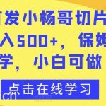 全网首发小杨哥切片IP3.0,日入500 ,保姆级教学,小白可做【揭秘】-我创创业-副业网-网络创业-资源分享-网课资源-学习教程-学知识-自媒体-抖音-视频号-小红书-网络项目,赚钱软件,副业,兼职,学生赚,挂机赚-我创创业-副业网-5ccy.cn