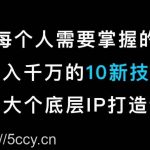 马大个的IP底层逻辑课,每个人需要掌握的年入千万的10新技能,约会底层IP打造方法!-我创创业-副业网-网络创业-资源分享-网课资源-学习教程-学知识-自媒体-抖音-视频号-小红书-网络项目,赚钱软件,副业,兼职,学生赚,挂机赚-我创创业-副业网-5ccy.cn