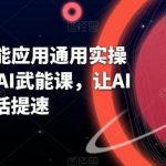 AI人工智能应用通用实操营,40节AI赋能课,让AI给工作生活提速-我创创业-副业网-网络创业-资源分享-网课资源-学习教程-学知识-自媒体-抖音-视频号-小红书-网络项目,赚钱软件,副业,兼职,学生赚,挂机赚-我创创业-副业网-5ccy.cn