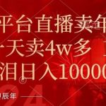 年末红利来了,新平台直播卖年货,单号一天卖4w多,话术场景直接搬,含泪日入1w 【揭秘】-我创创业-副业网-网络创业-资源分享-网课资源-学习教程-学知识-自媒体-抖音-视频号-小红书-网络项目,赚钱软件,副业,兼职,学生赚,挂机赚-我创创业-副业网-5ccy.cn