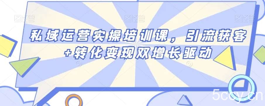 私域运营实操培训课,引流获客 转化变现双增长驱动