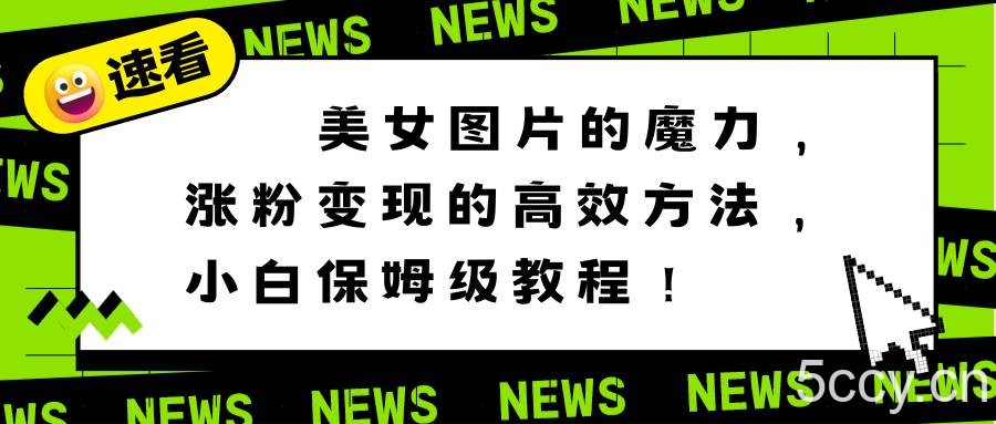 (8666期)美女图片的魔力,涨粉变现的高效方法,小白保姆级教程!
