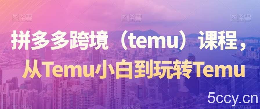 拼多多跨境（temu）课程，从Temu小白到玩转Temu-我创创业-副业网-网络创业-资源分享-网课资源-学习教程-学知识-自媒体-抖音-视频号-小红书-网络项目,赚钱软件,副业,兼职,学生赚,挂机赚-我创创业-副业网-5ccy.cn