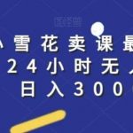 抖音小雪花卖课最新玩法，24小时无人直播，日入3000 【揭秘】-我创创业-副业网-网络创业-资源分享-网课资源-学习教程-学知识-自媒体-抖音-视频号-小红书-网络项目,赚钱软件,副业,兼职,学生赚,挂机赚-我创创业-副业网-5ccy.cn