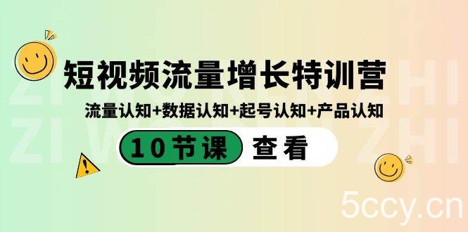 短视频流量增长特训营:流量认知 数据认知 起号认知 产品认知(10节课)