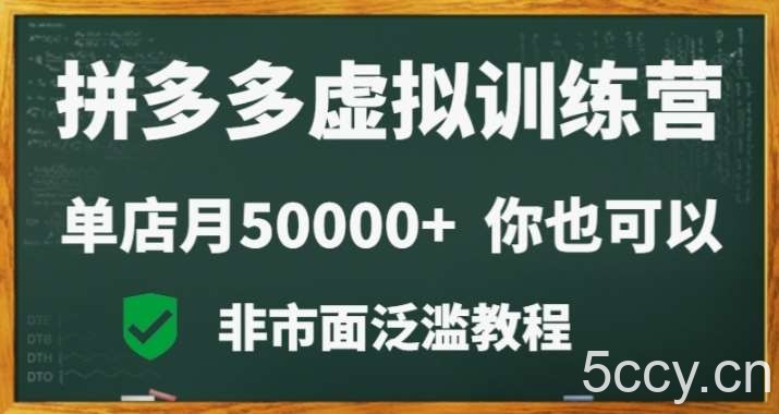 拼多多虚拟电商训练营月入30000 你也行，暴利稳定长久，副业首选-我创创业-副业网-网络创业-资源分享-网课资源-学习教程-学知识-自媒体-抖音-视频号-小红书-网络项目,赚钱软件,副业,兼职,学生赚,挂机赚-我创创业-副业网-5ccy.cn