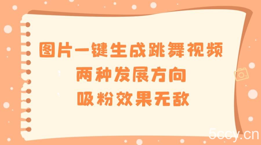 (8552期)图片一键生成跳舞视频,两种发展方向,吸粉效果无敌,