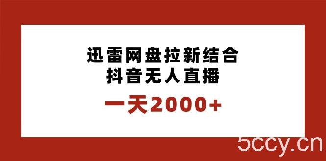 (8551期)一天2000 迅雷网盘拉新结合抖音无人直播,独创玩法保姆级教学