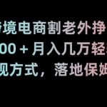 靠跨境电商割老外挣美刀,日入1000+月入几万轻轻松松!多种变现方式,落地保姆级教程【揭秘】-我创创业-副业网-网络创业-资源分享-网课资源-学习教程-学知识-自媒体-抖音-视频号-小红书-网络项目,赚钱软件,副业,兼职,学生赚,挂机赚-我创创业-副业网-5ccy.cn