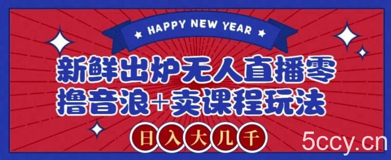 2024最新无人直播零撸音浪 卖课程玩法,日入大几千不是梦【揭秘】