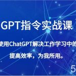 GPT指令实战课,学会使用ChatGPT解决工作学习中的问题,提高效率,为我所用。-我创创业-副业网-网络创业-资源分享-网课资源-学习教程-学知识-自媒体-抖音-视频号-小红书-网络项目,赚钱软件,副业,兼职,学生赚,挂机赚-我创创业-副业网-5ccy.cn