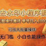 （8339期）去水印小程序 拼多多 无脑搬砖 ，单号日入1000 保姆级教程 可放大批量操作-我创创业-副业网-网络创业-资源分享-网课资源-学习教程-学知识-自媒体-抖音-视频号-小红书-网络项目,赚钱软件,副业,兼职,学生赚,挂机赚-我创创业-副业网-5ccy.cn