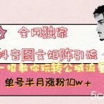 全网独家抖音图文矩阵引流，一招教你玩转公域流量，单号半月涨粉10w 【揭秘】-我创创业-副业网-网络创业-资源分享-网课资源-学习教程-学知识-自媒体-抖音-视频号-小红书-网络项目,赚钱软件,副业,兼职,学生赚,挂机赚-我创创业-副业网-5ccy.cn