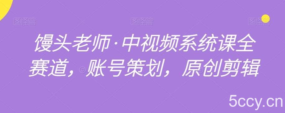 馒头老师·中视频系统课全赛道,账号策划,原创剪辑