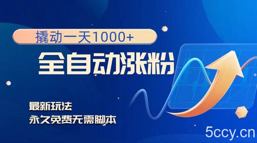 （8266期）撬动一天1000 ，全自动涨粉，最新玩法，永久免费无需脚本-我创创业-副业网-网络创业-资源分享-网课资源-学习教程-学知识-自媒体-抖音-视频号-小红书-网络项目,赚钱软件,副业,兼职,学生赚,挂机赚-我创创业-副业网-5ccy.cn