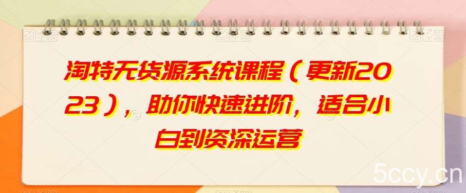 淘特无货源系统课程（更新2023），助你快速进阶，适合小白到资深运营-我创创业-副业网-网络创业-资源分享-网课资源-学习教程-学知识-自媒体-抖音-视频号-小红书-网络项目,赚钱软件,副业,兼职,学生赚,挂机赚-我创创业-副业网-5ccy.cn
