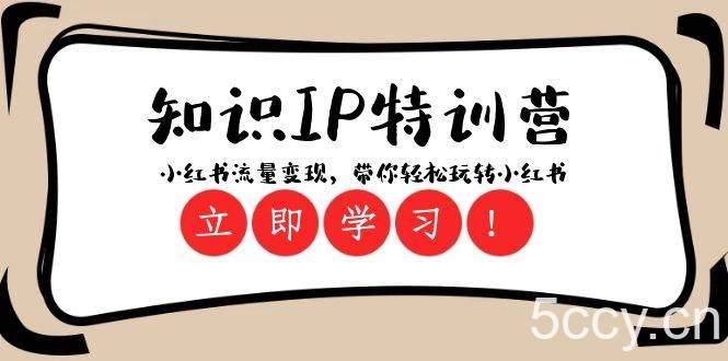 （8161期）知识IP特训营 ：小红书-流量变现，带你轻松玩转小红书（23节视频课）-我创创业-副业网-网络创业-资源分享-网课资源-学习教程-学知识-自媒体-抖音-视频号-小红书-网络项目,赚钱软件,副业,兼职,学生赚,挂机赚-我创创业-副业网-5ccy.cn