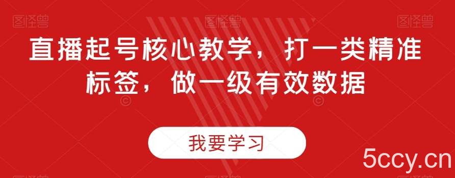 直播起号核心教学，打一类精准标签，做一级有效数据-我创创业-副业网-网络创业-资源分享-网课资源-学习教程-学知识-自媒体-抖音-视频号-小红书-网络项目,赚钱软件,副业,兼职,学生赚,挂机赚-我创创业-副业网-5ccy.cn
