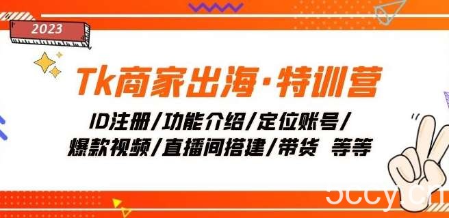Tk商家出海·特训营：ID注册/功能介绍/定位账号/爆款视频/直播间搭建/带货-我创创业-副业网-网络创业-资源分享-网课资源-学习教程-学知识-自媒体-抖音-视频号-小红书-网络项目,赚钱软件,副业,兼职,学生赚,挂机赚-我创创业-副业网-5ccy.cn